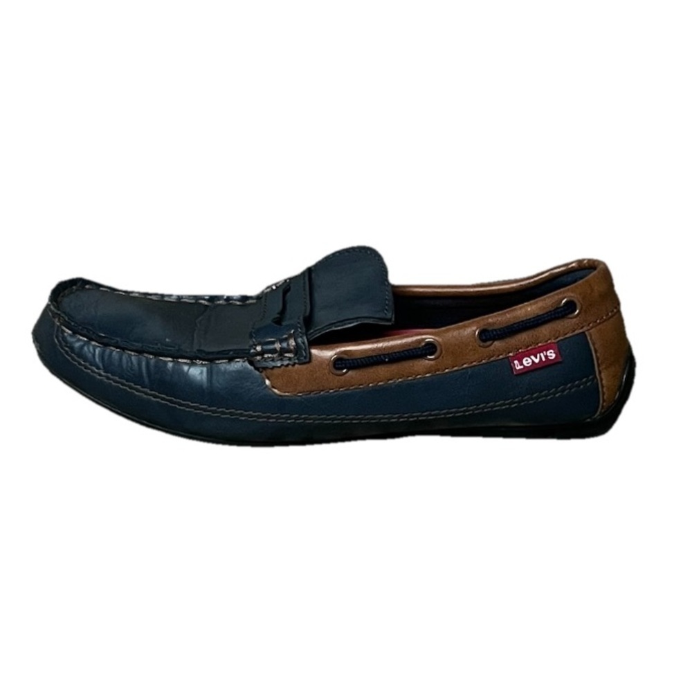 Levi’s Men’s Blue Brown Boat Shoes Size 9 | Fisherman Angler Moc Slip-On Coastal